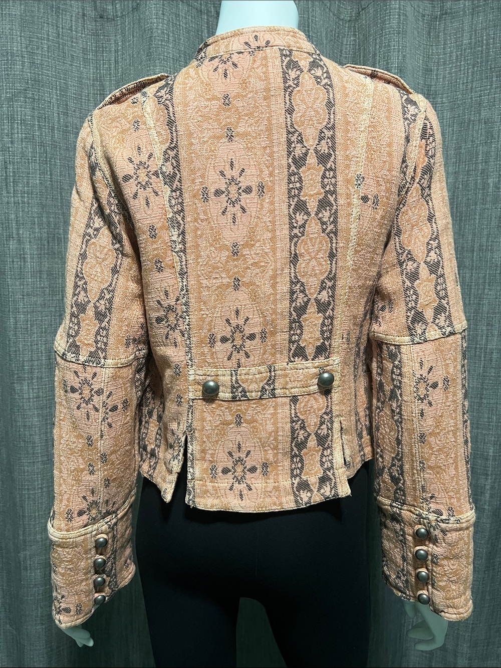 NWOT Free People Lotty 100% Cotton Jacquard Band Jacket Dusty Rose XS - Picture 12 of 14